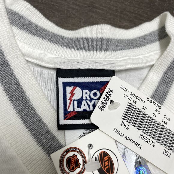 Vintage Pro Player Dallas Stars White Ringer Tee T Shirt Size M New Old Stock - Picture 5 of 5